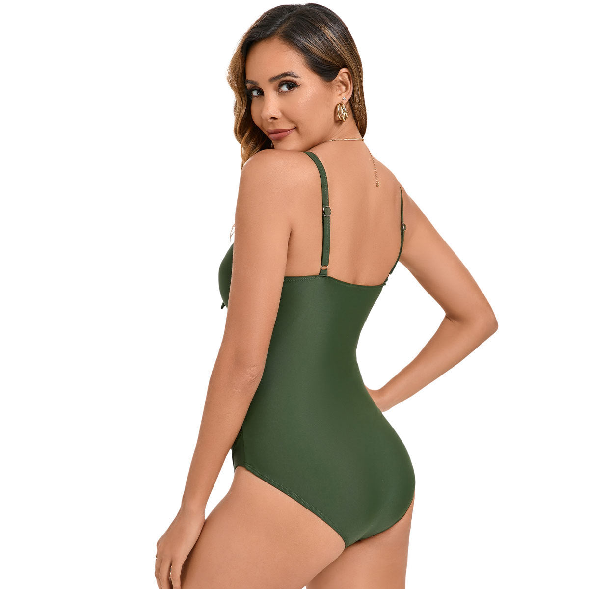 Beaira New European and American solid color bow one-piece swimsuit women's cross-border foreign trade sexy slimming bikini swimsuit