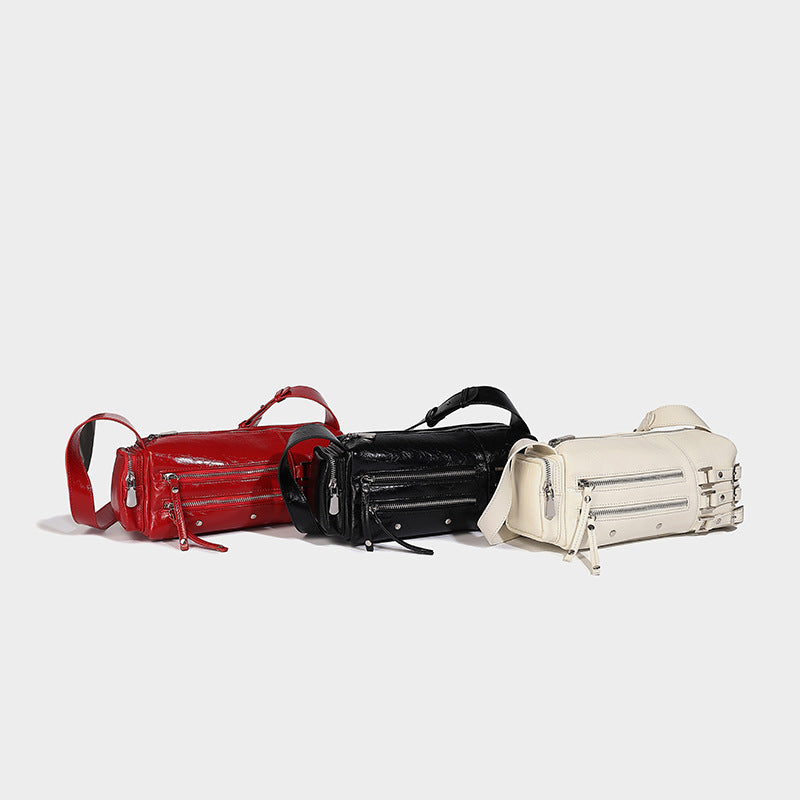 Beaira Small niche luxury retro willow nail pillow bag wide shoulder strap underarm bag new motorcycle bag trendy crossbody bag