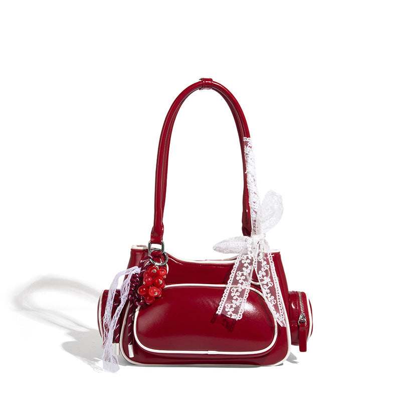 Beaira Large capacity crossbody bag women's new high-end style contrasting color single shoulder bowling bag fashionable and stylish handbag