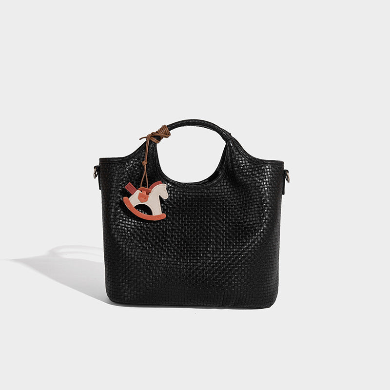 Beaira Large capacity Western style handbag new fashionable one shoulder vegetable basket bag niche design woven commuting bag