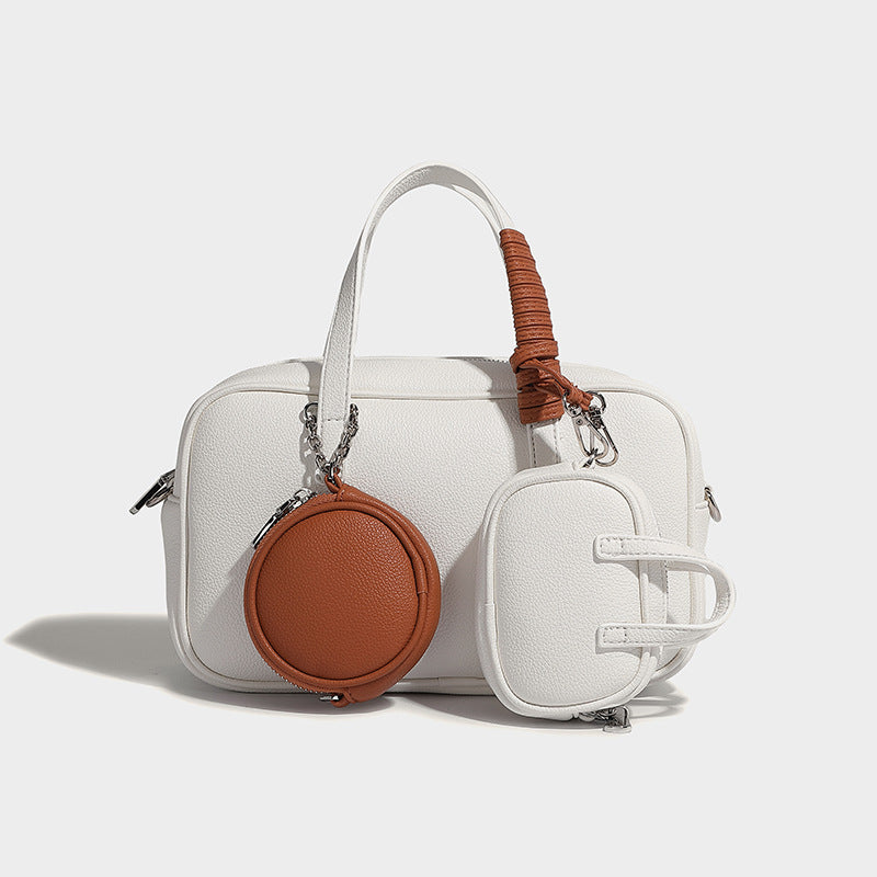 Beaira Small and trendy Boston bowling bag autumn and winter new item mother and child bag retro single shoulder crossbody bag