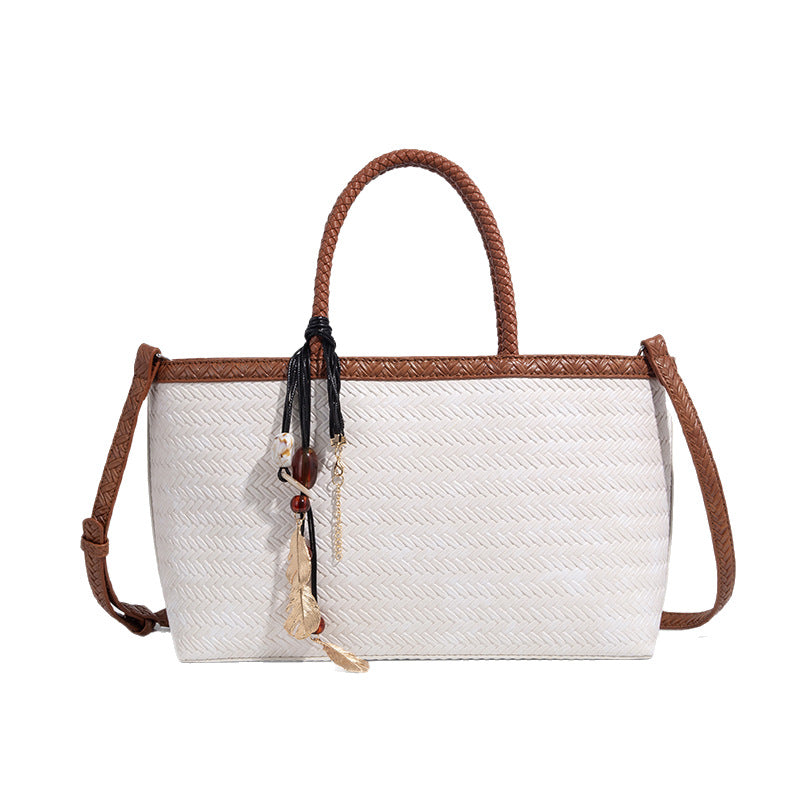 Beaira French elegant woven large capacity vegetable basket bag tote bag women's new versatile large bag shoulder bag