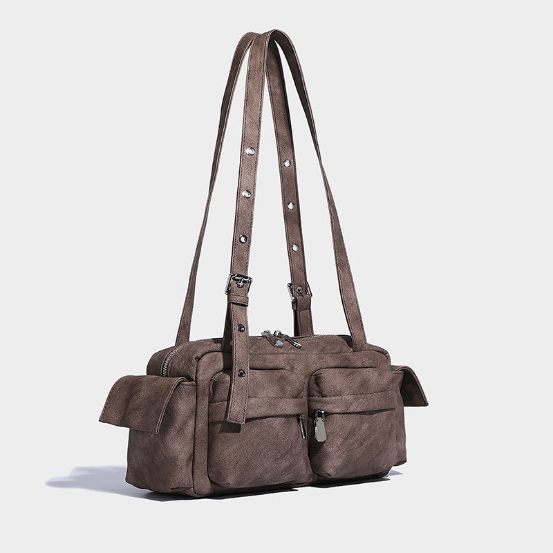 Beaira Korean Ins personality versatile niche multi pocket design handheld mailman bag autumn and winter large capacity single shoulder armpit bag