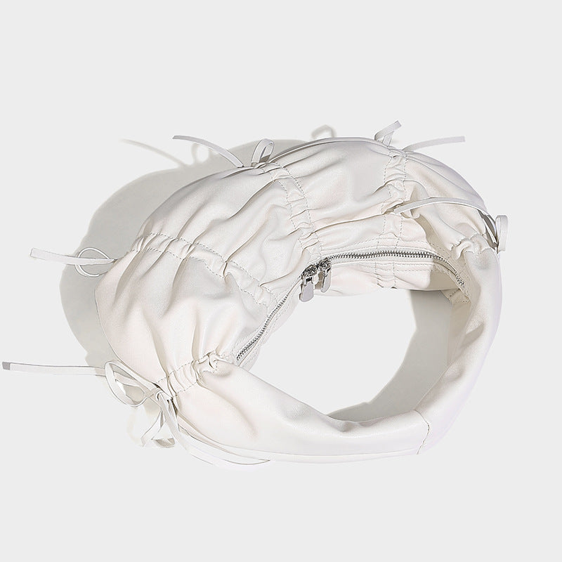 Beaira New pleated bow design hand-held crescent bag high-end fashionable niche trendy single shoulder underarm bag