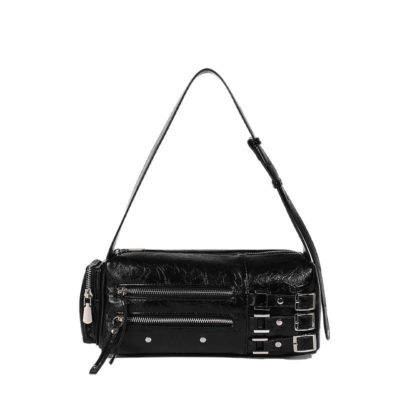 Beaira Small niche luxury retro willow nail pillow bag wide shoulder strap underarm bag new motorcycle bag trendy crossbody bag
