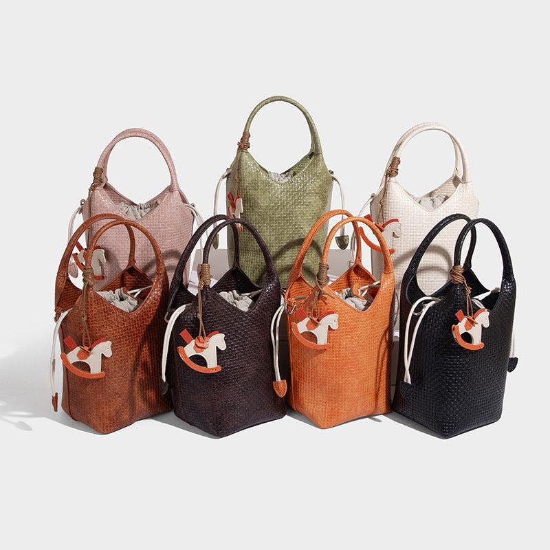 Beaira Advanced single shoulder bucket bag new versatile armpit bag woven large capacity commuting women's bag