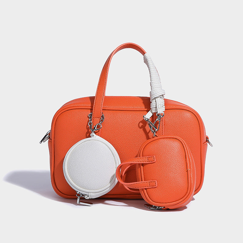Beaira Small and trendy Boston bowling bag autumn and winter new item mother and child bag retro single shoulder crossbody bag