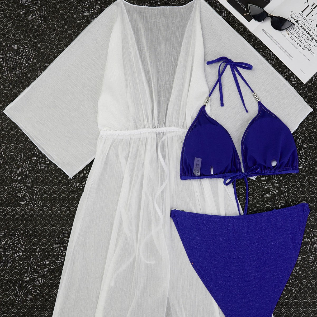 Beaira European and American solid color split swimsuit women's sexy new bikini three piece set swimsuit women's bikini