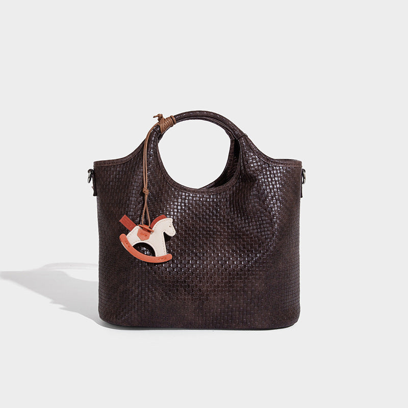 Beaira Large capacity Western style handbag new fashionable one shoulder vegetable basket bag niche design woven commuting bag