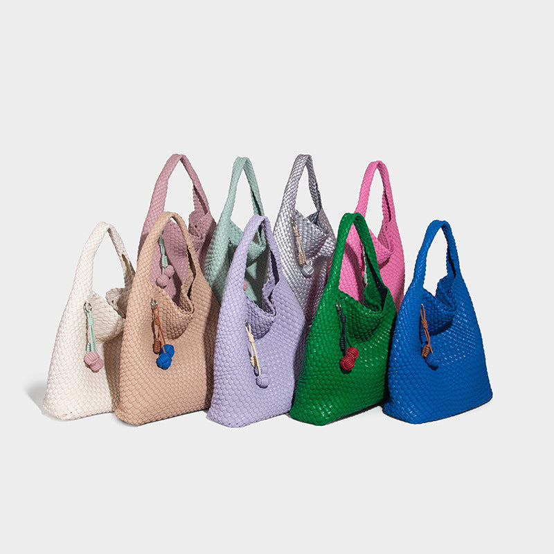 Beaira Commuting large capacity tote bag new casual and fashionable mother and child bag pure hand woven armpit women's bag