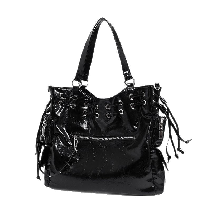 Beaira New niche tote bag willow nail drawstring handbag shoulder bag diagonal cross bag commuting large capacity motorcycle bag