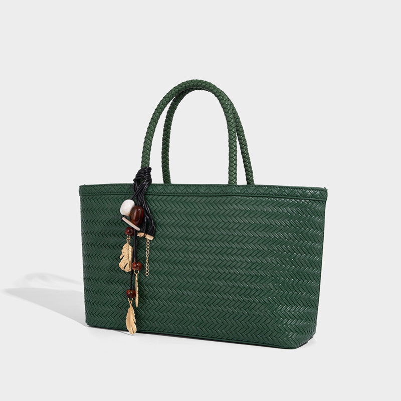 Beaira French elegant woven large capacity vegetable basket bag tote bag women's new versatile large bag shoulder bag