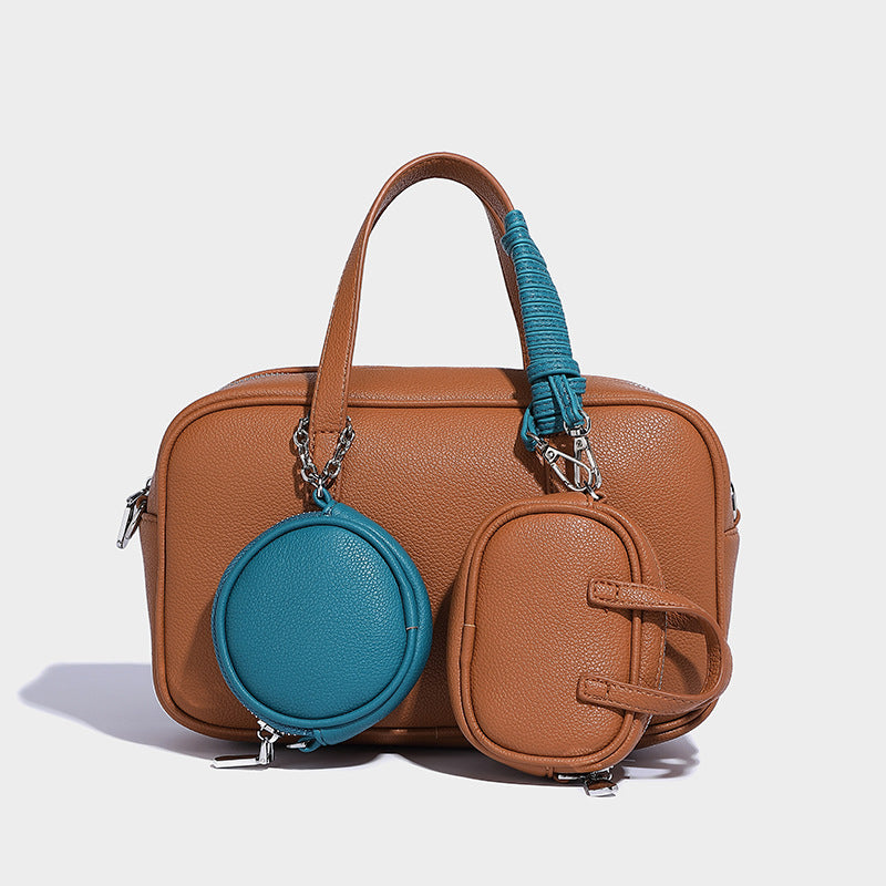 Beaira Small and trendy Boston bowling bag autumn and winter new item mother and child bag retro single shoulder crossbody bag