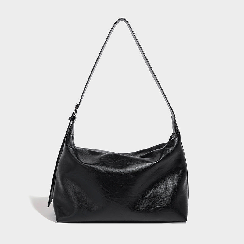 Beaira Hot girl commuting soft leather hand-held tote bag motorcycle bag new niche large capacity single shoulder diagonal cross bag