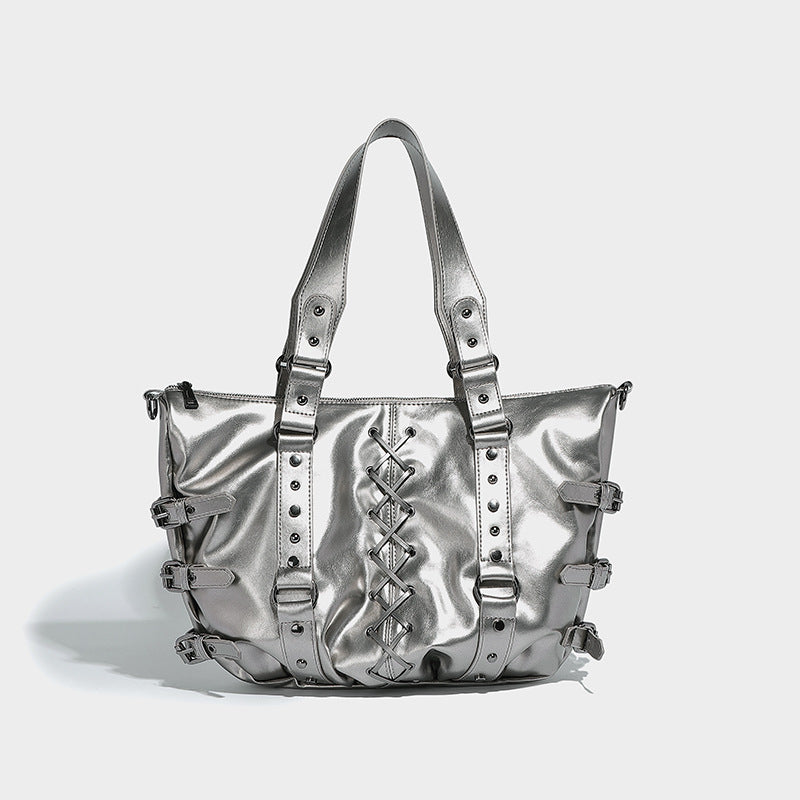 Beaira Strap Punk Rivet Design Handheld Tote Bag Autumn/Winter New Large Capacity Commuter Shoulder Underarm Bag