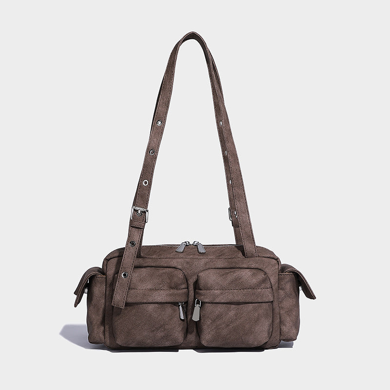 Beaira Korean Ins personality versatile niche multi pocket design handheld mailman bag autumn and winter large capacity single shoulder armpit bag