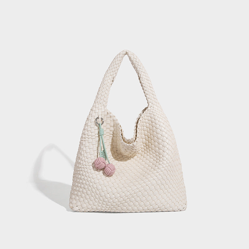 Beaira Commuting large capacity tote bag new casual and fashionable mother and child bag pure hand woven armpit women's bag