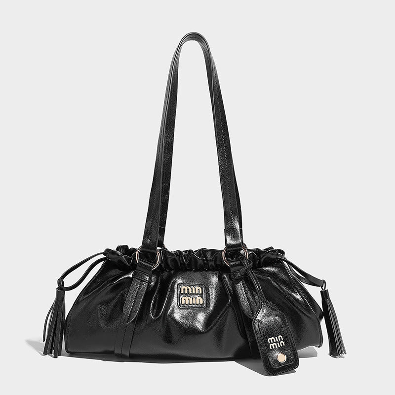 Beaira Niche Maillard Retro Soft Leather Underarm Bag Autumn/Winter Trendy Cool and Sassy Spicy Girl Folding Handheld Single Shoulder Bag