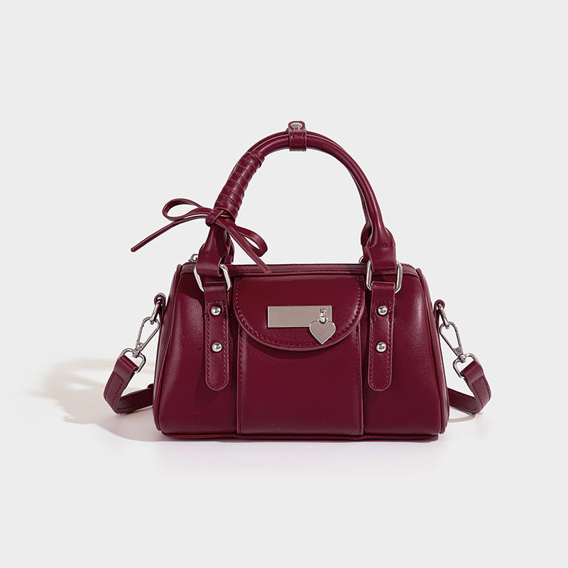 Beaira Spring and summer bag new niche texture ballet bowling bag sweet and cool heart sweet and cool bow crossbody bag