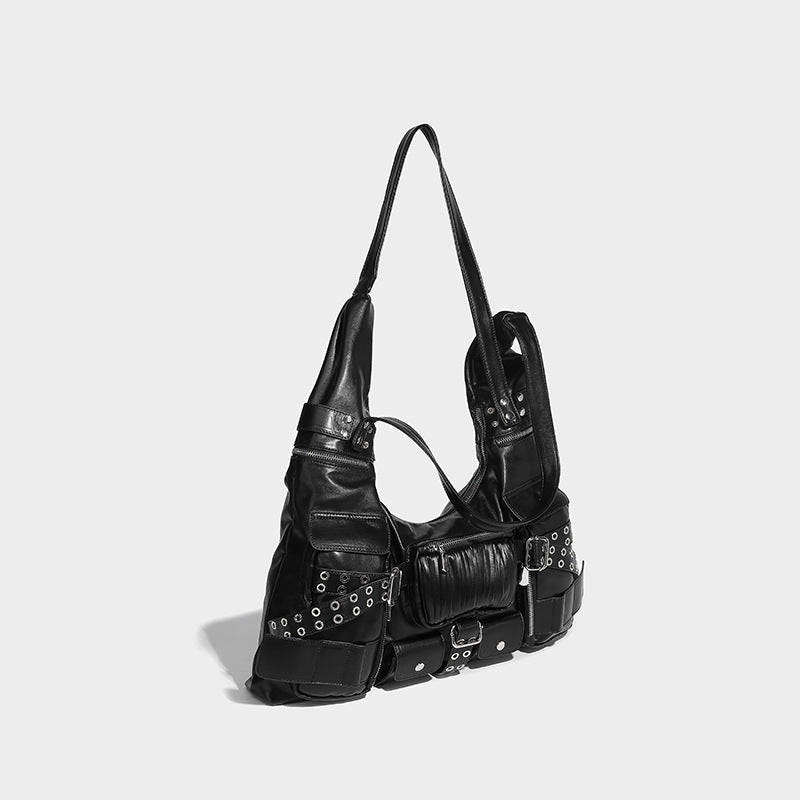 Beaira Willow nail armpit bag new spicy girl fashion versatile dark multi pocket knotted shoulder strap single shoulder crossbody bag