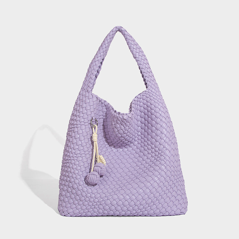 Beaira Commuting large capacity tote bag new casual and fashionable mother and child bag pure hand woven armpit women's bag