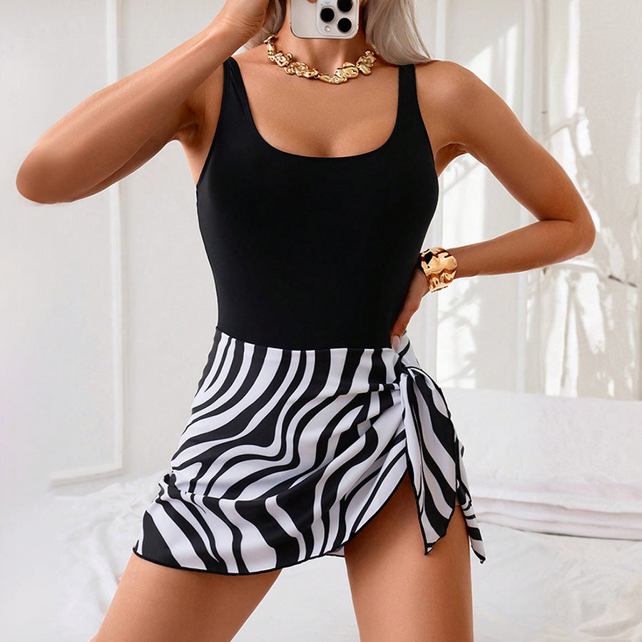 Beaira Cross border hot selling women's sexy slim fit dress swimsuit printed with European and American foreign trade one-piece swimsuit bikini
