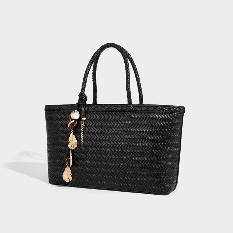 Beaira French elegant woven large capacity vegetable basket bag tote bag women's new versatile large bag shoulder bag