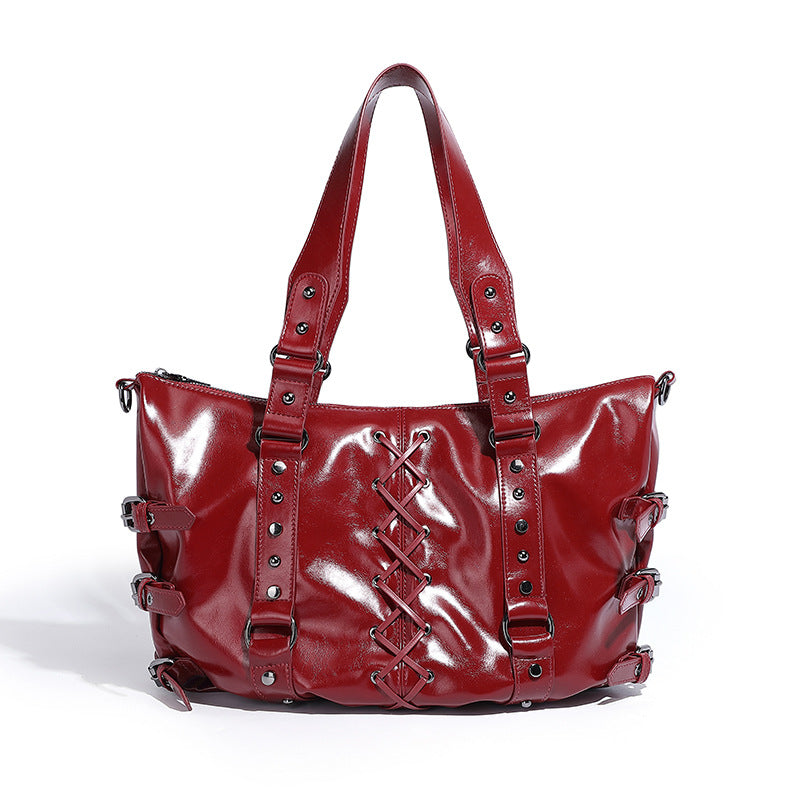 Beaira Strap Punk Rivet Design Handheld Tote Bag Autumn/Winter New Large Capacity Commuter Shoulder Underarm Bag