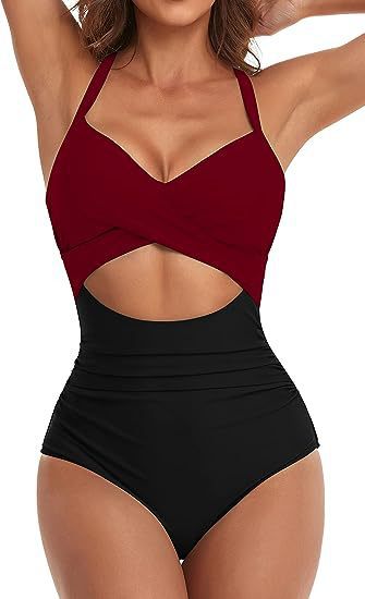 Women's Normal Swimwear One Piece Swimsuit Cut Out Color Block Beach Wear Holiday Bathing Suits