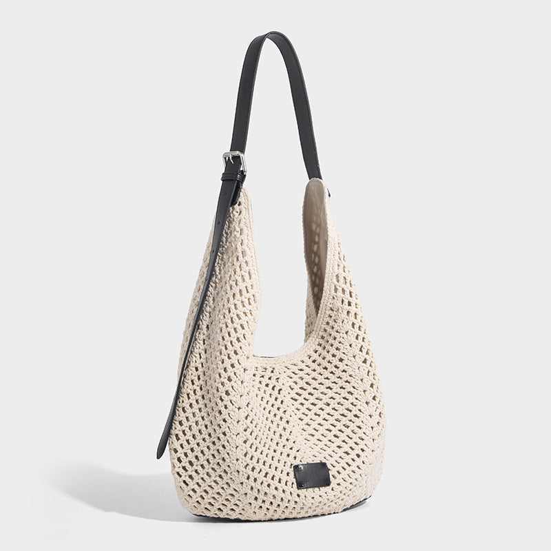 Beaira Vacation style beach bag large capacity high-end handmade woven tote bag women's new single shoulder fashionable crossbody bag