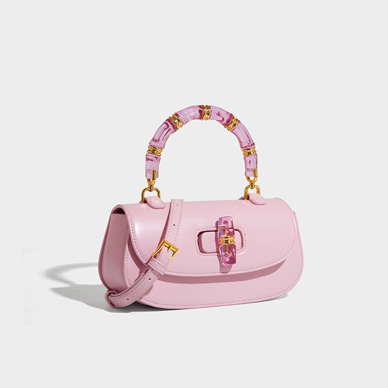 Beaira Crystal bamboo bag versatile saddle bag new women's bag high-end sense simple and trendy small bag single shoulder crossbody bag