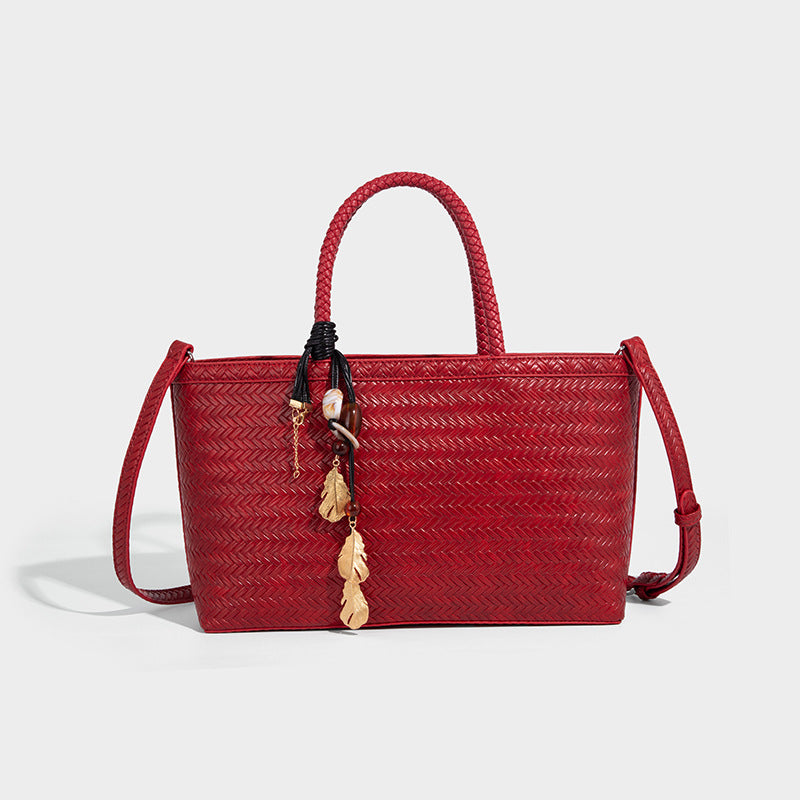 Beaira French elegant woven large capacity vegetable basket bag tote bag women's new versatile large bag shoulder bag