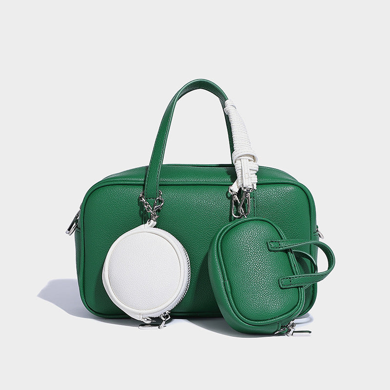 Beaira Small and trendy Boston bowling bag autumn and winter new item mother and child bag retro single shoulder crossbody bag