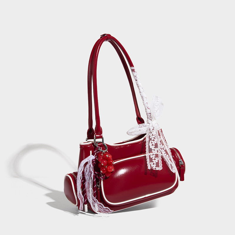 Beaira Large capacity crossbody bag women's new high-end style contrasting color single shoulder bowling bag fashionable and stylish handbag
