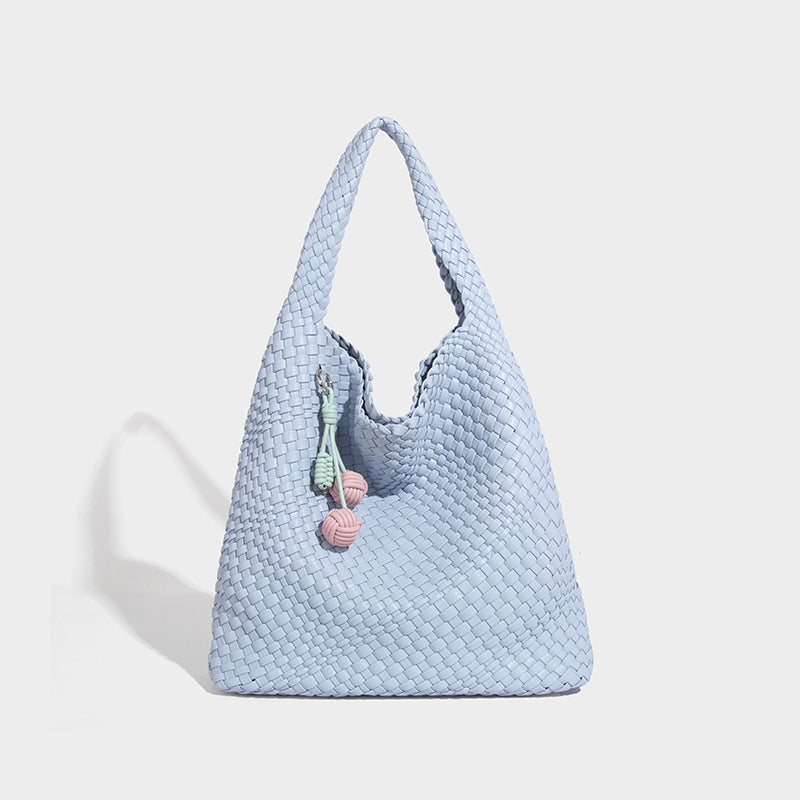 Beaira Commuting large capacity tote bag new casual and fashionable mother and child bag pure hand woven armpit women's bag