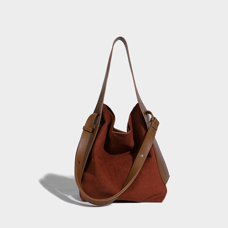 Beaira Hanging ear tote bag with suede touch for autumn and winter trendy large capacity bag lazy commuting single shoulder crossbody women's bag