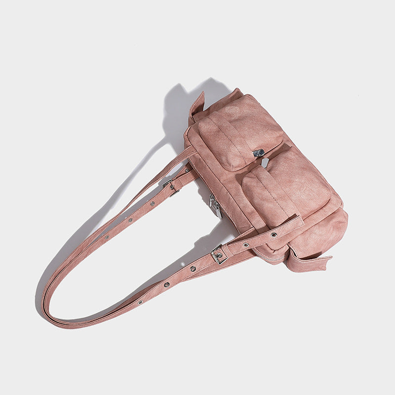 Beaira Korean Ins personality versatile niche multi pocket design handheld mailman bag autumn and winter large capacity single shoulder armpit bag