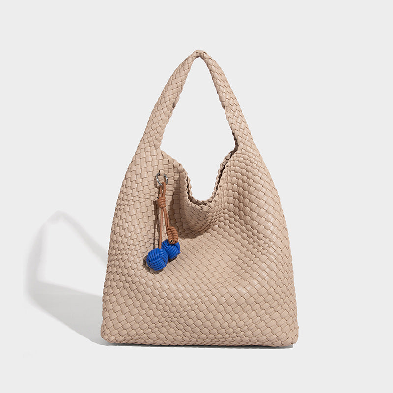 Beaira Commuting large capacity tote bag new casual and fashionable mother and child bag pure hand woven armpit women's bag