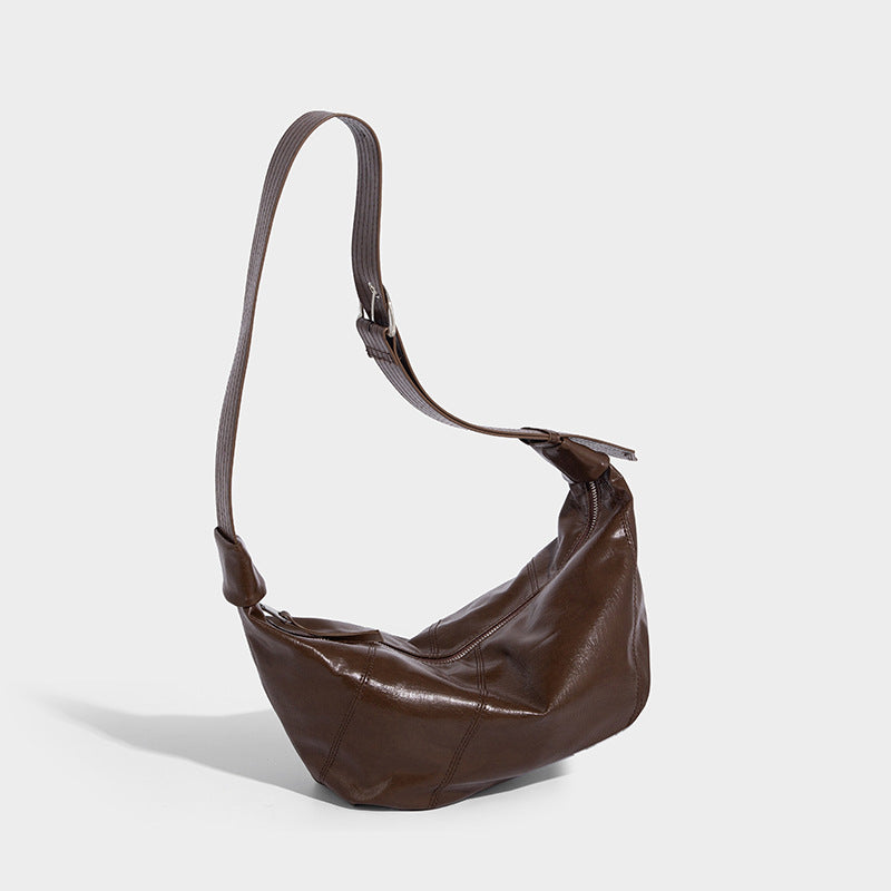 Beaira Cool bag new cross-border retro lazy style single shoulder dumpling bag high-end oil sensitive wax leather crossbody bag