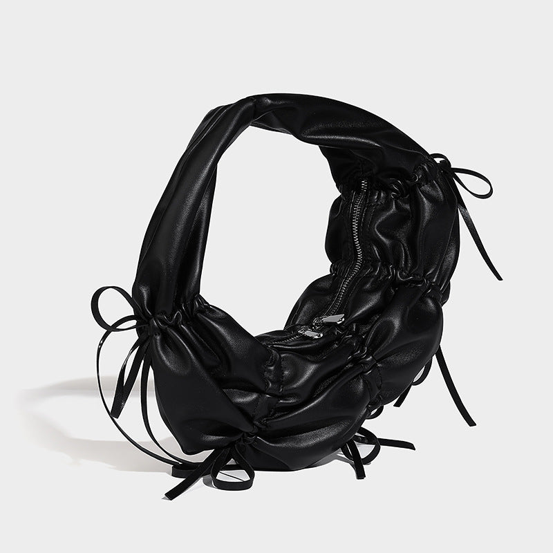 Beaira New pleated bow design hand-held crescent bag high-end fashionable niche trendy single shoulder underarm bag