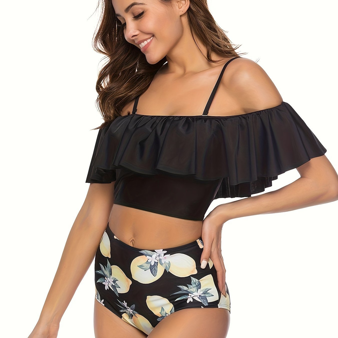 Beaira Ruffle Bikini Set High Waisted Swimsuit Women's Swimwe