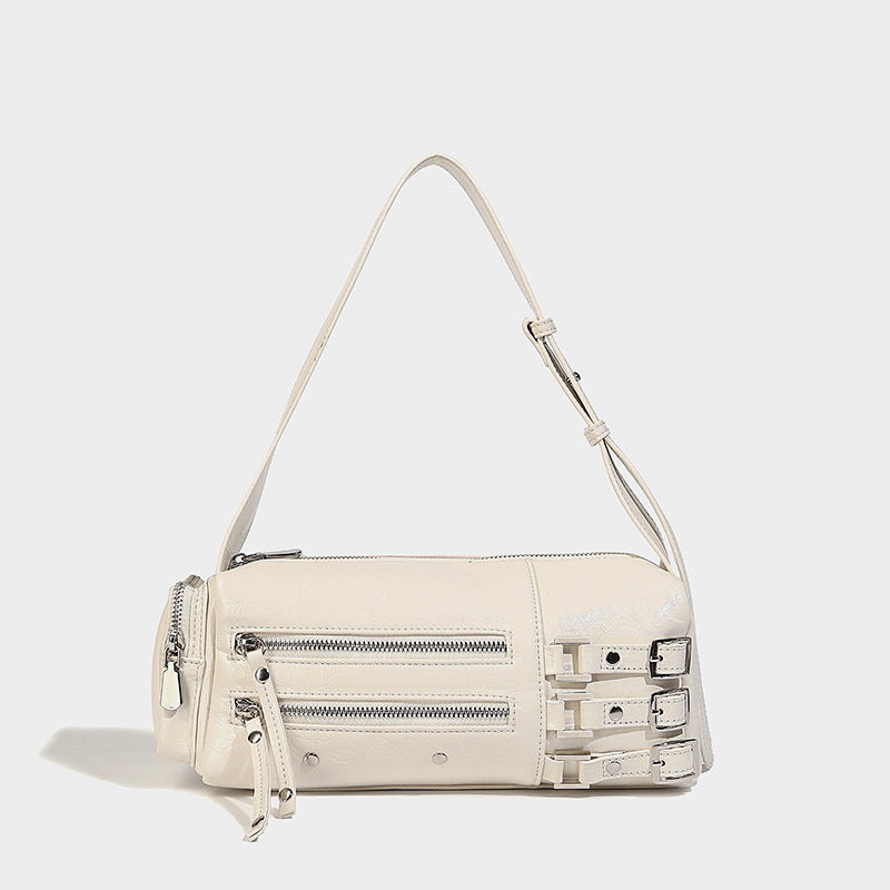 Beaira Small niche luxury retro willow nail pillow bag wide shoulder strap underarm bag new motorcycle bag trendy crossbody bag