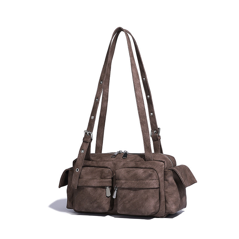 Beaira Korean Ins personality versatile niche multi pocket design handheld mailman bag autumn and winter large capacity single shoulder armpit bag