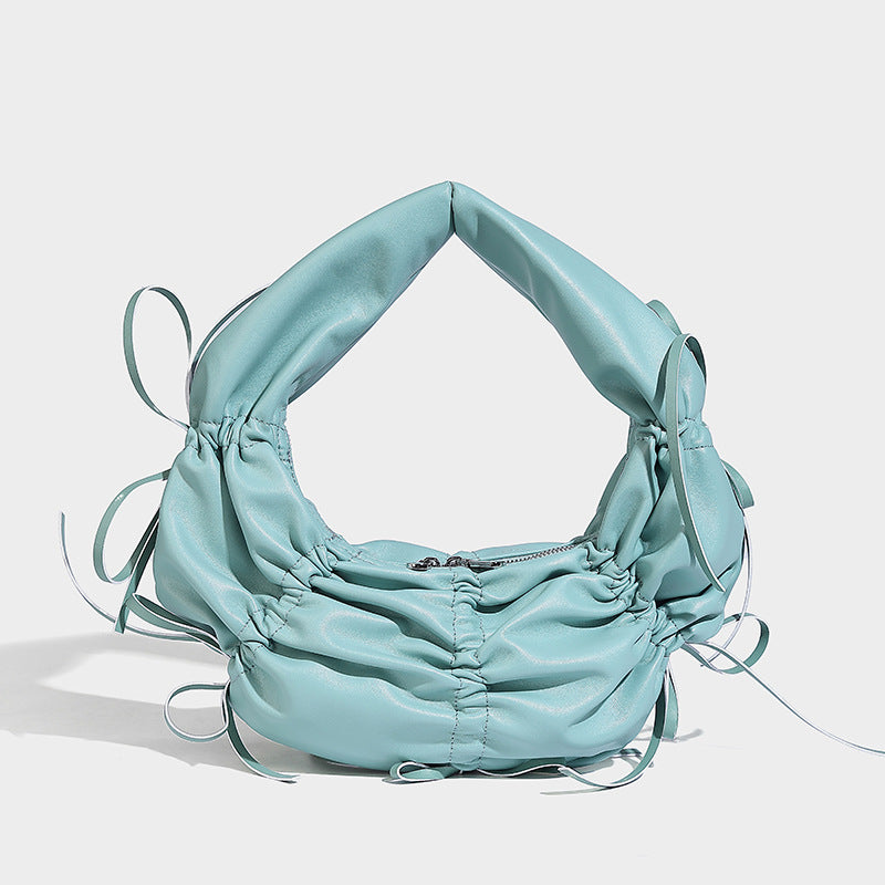 Beaira New pleated bow design hand-held crescent bag high-end fashionable niche trendy single shoulder underarm bag