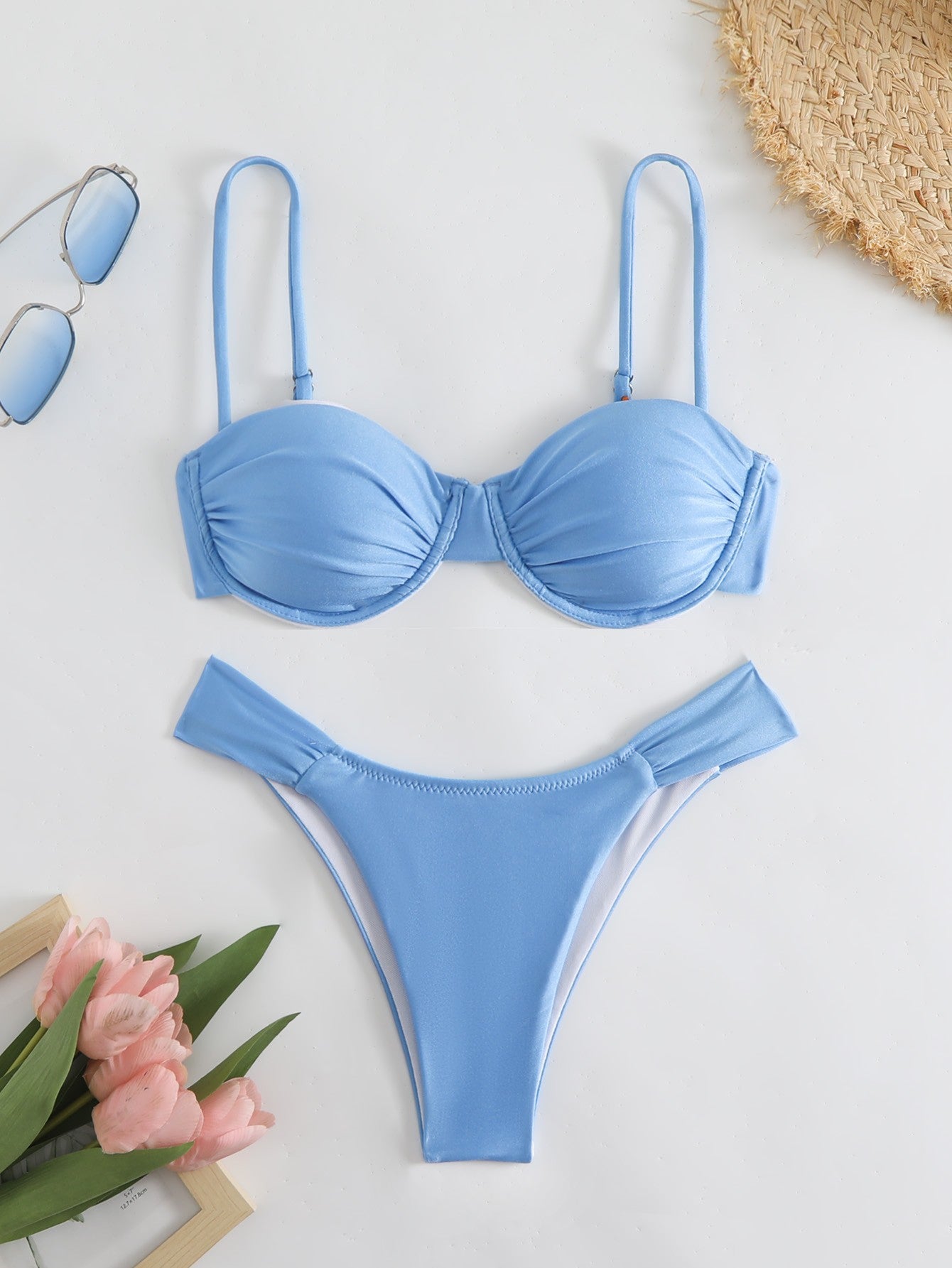Beaira New bikini foreign trade sexy solid color swimsuit European and American women's split swimsuit women's bikini