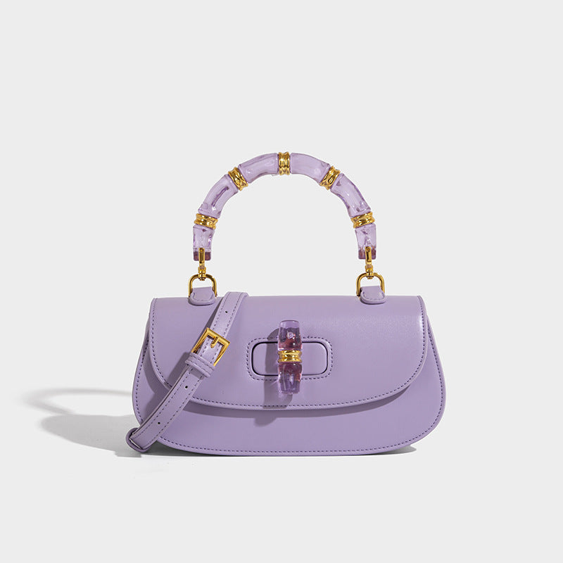 Beaira Crystal bamboo bag versatile saddle bag new women's bag high-end sense simple and trendy small bag single shoulder crossbody bag