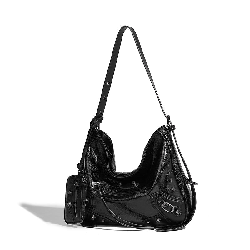 Beaira Millennium hot girl dark motorcycle style trendy handbag with niche design and rivets fashionable and versatile single shoulder armpit bag
