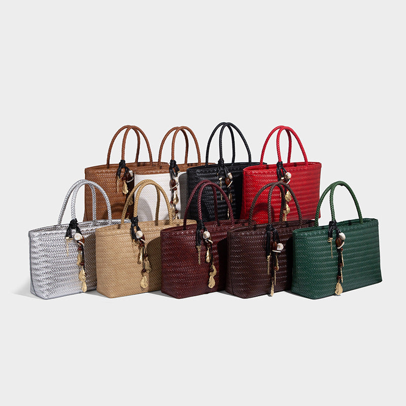 Beaira French elegant woven large capacity vegetable basket bag tote bag women's new versatile large bag shoulder bag