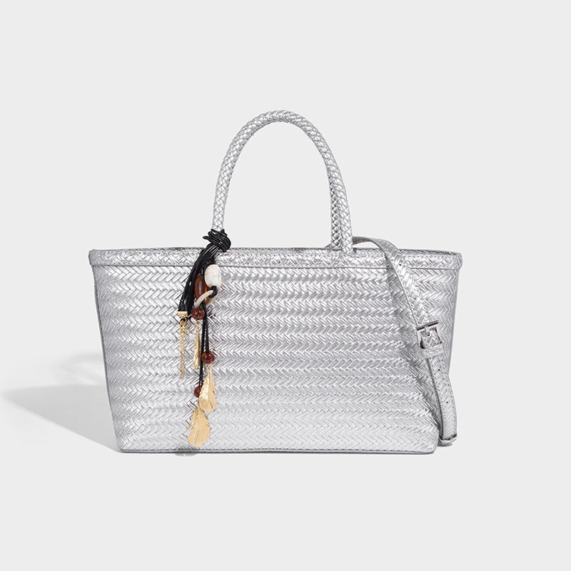 Beaira French elegant woven large capacity vegetable basket bag tote bag women's new versatile large bag shoulder bag