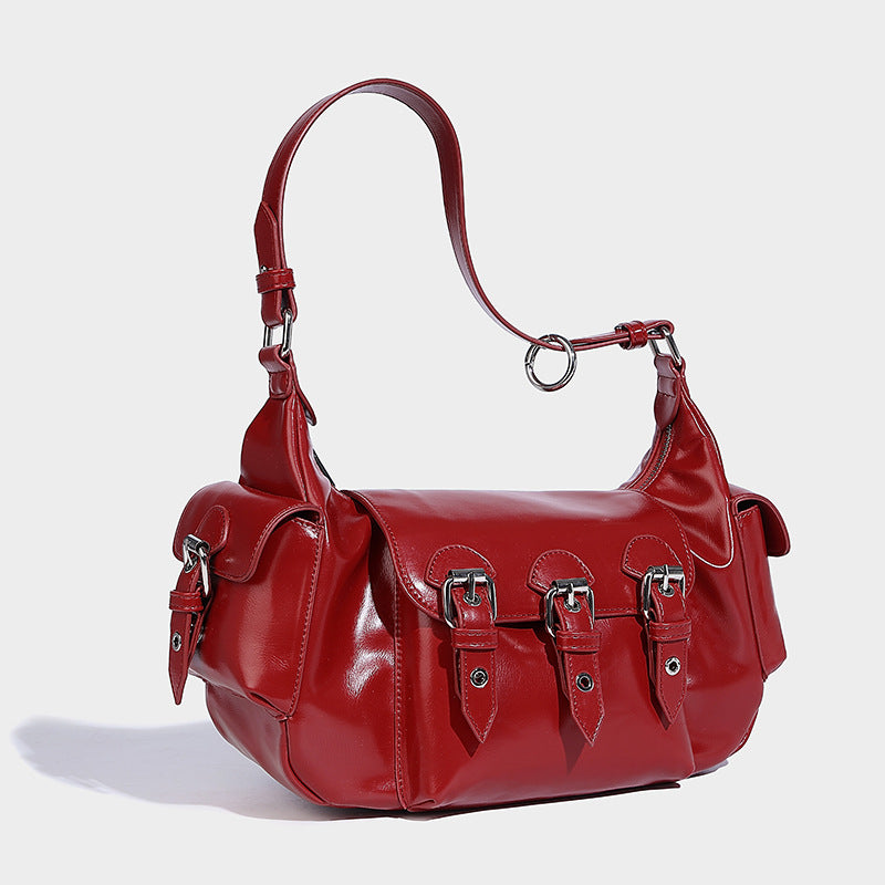 Beaira Cool and spicy girl motorcycle style armpit bag fashionable and trendy handbag autumn and winter new multi pocket shoulder bag